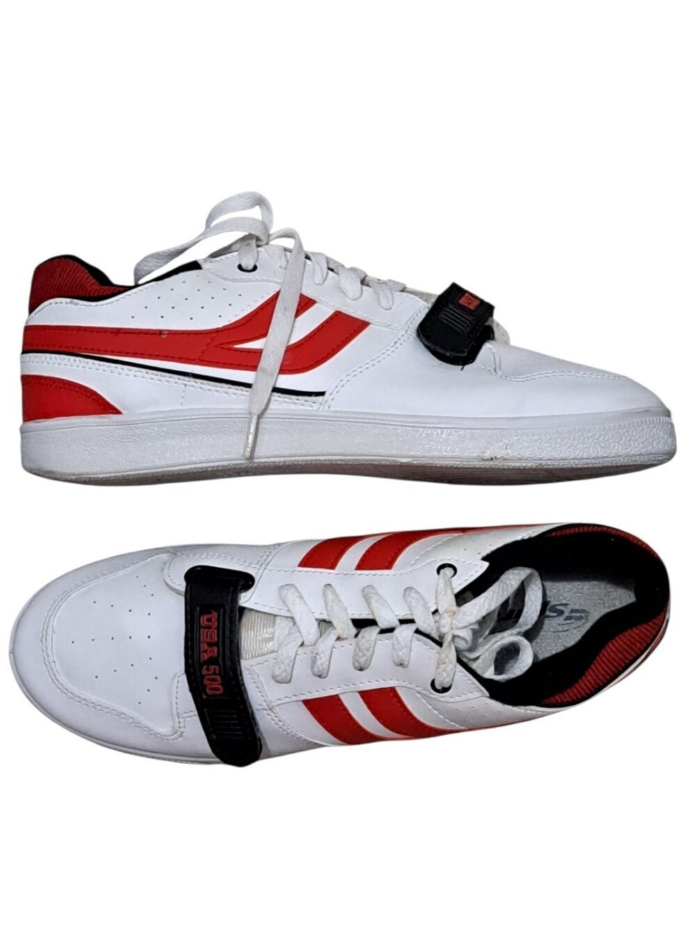 Vintage Spira USA 500 Y2K Lace Up Streetwear Low Top Sneakers Size 10 White/Red